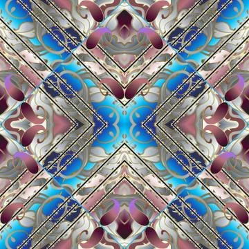 Paisley 3d seamless pattern. Vector floral abstract  background wallpaper wit Stock Illustration