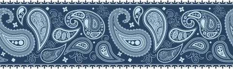 Paisley border pattern in vector format, individual objects very easy to edit Illustrazione stock