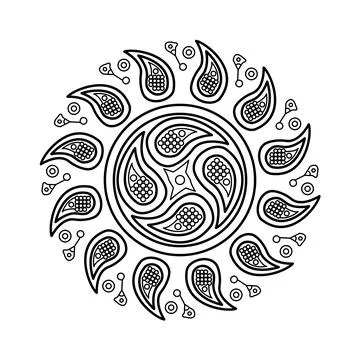 Paisley Circle Stock Illustration