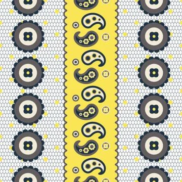 Paisley lace dotted pattern seamless vector. Illustrazione stock