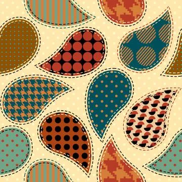 Paisley patchwork pattern イラスト素材