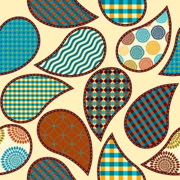 Paisley in patchwork style Illustrazione stock