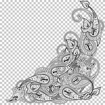 Paisley pattern with frame Illustrazione stock