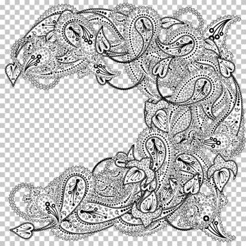 Paisley pattern with frame Stock Illustration