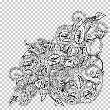 Paisley pattern with frame Stock Illustration