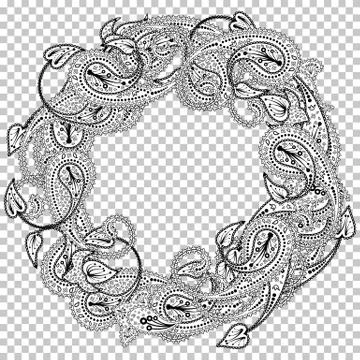 Paisley pattern with frame イラスト素材