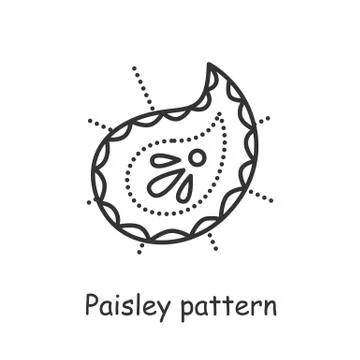 Paisley pattern line icon. Editable illustration Stock Illustration