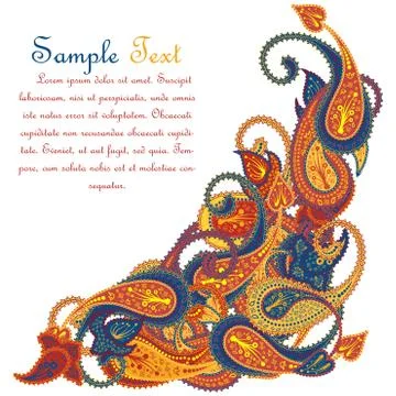 Paisley Pattern Ornate Frame Illustrazione stock