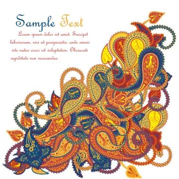 Paisley Pattern Ornate Frame Stock Illustration