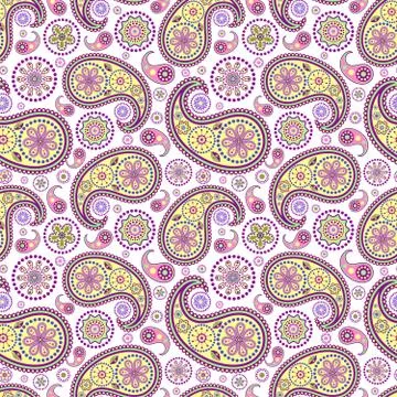 Paisley pattern on white bsckground Stock Illustration