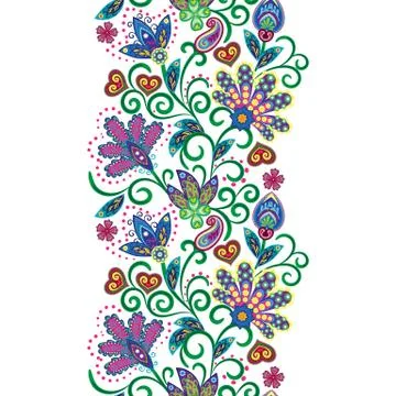 Paisley seamless border pattern. Vector ethnic ornament Illustrazione stock