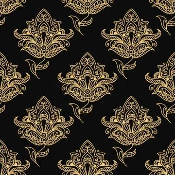Paisley seamless floral pattern イラスト素材