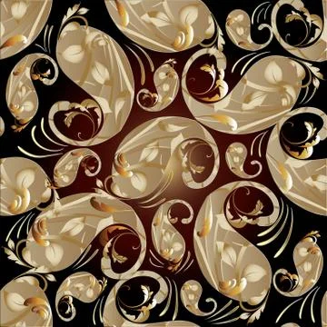 Paisley seamless floral pattern. Vector abstract ornate background wallpaper  Stock Illustration