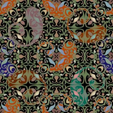 Paisley seamless pattern. Elegance arabic vector background. Beautiful ornate Stock Illustration