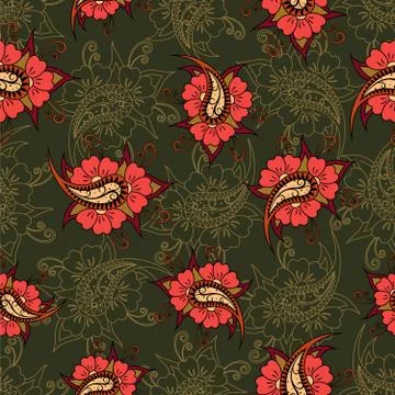 Paisley seamless pattern Stock Illustration