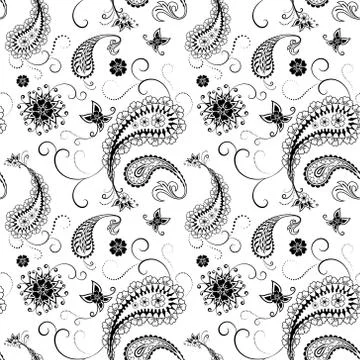 Paisley seamless pattern Stock Illustration