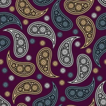 Paisley seamless pattern Stock Illustration