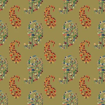 Paisley seamless pattern Stock Illustration
