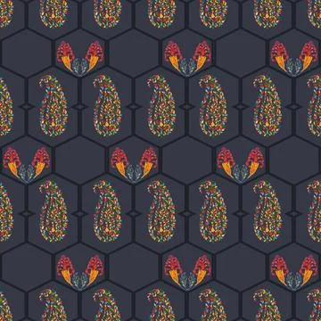 Paisley seamless pattern Illustrazione stock