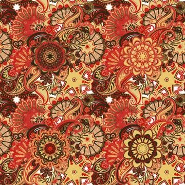 Paisley seamless pattern. Vector illustration in asian textile style Illustrazione stock
