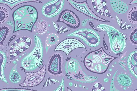 Paisley seamless pattern. Vector Retro ethnic print. Fashion turkish motif. P Illustrazione stock
