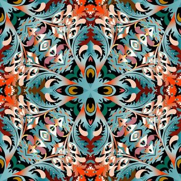 Paisley seamless pattern. Vintage patterned background. Vector ethnic style p Illustrazione stock