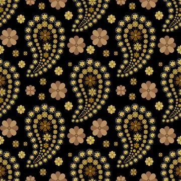 Paisley seamless Vector pattern. batik style background ,seamless paisley Stock Illustration