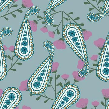 Paisley seamless Vector pattern.batik style background , paisley pattern Stock Illustration