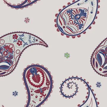 Paisley vector pattern Hand drawn paisley seamless pattern, vector backgro... Foto stock