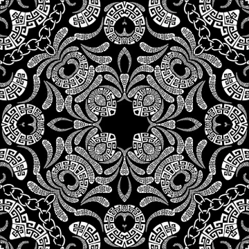 Paisley vector seamless pattern. Ornamental patterned ethnic style greek Illustrazione stock