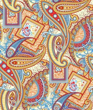 Paisley,Pattern,With,Background Stock Illustration