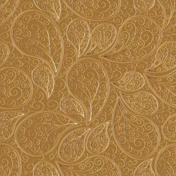 Paisleys seamless pattern. Beige repeating floral background wallpaper illust Stock Illustration