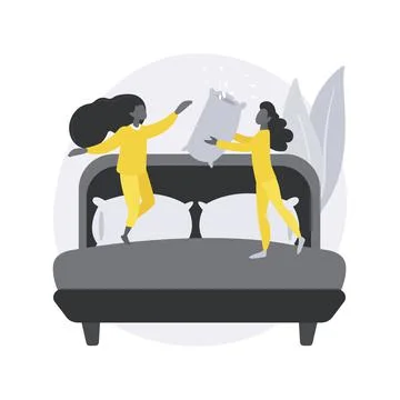 Pajama party abstract concept vector illustration. Stock Illustration