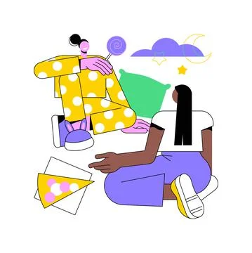Pajama party abstract concept vector illustration. Stock Illustration