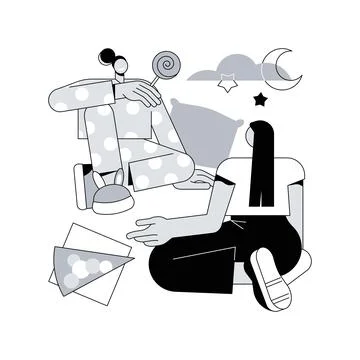 Pajama party abstract concept vector illustration. Stock Illustration