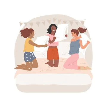 Pajama party isolated cartoon vector illustration. Stock Illustration