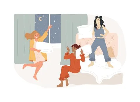 Pajama party isolated concept vector illustration. Ilustración de archivo
