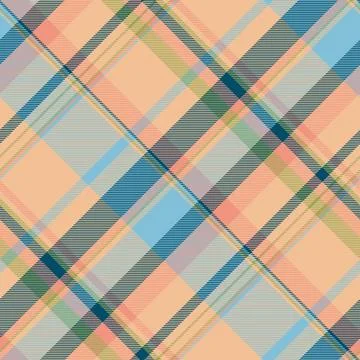 Pajamas plaid pattern background, calm tartan texture vector. Crossed seaml.. Illustrazione stock