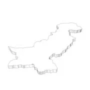 Pakistan simple map outline - smooth simplified country shape map vector. ~ Clip  Art #137754123