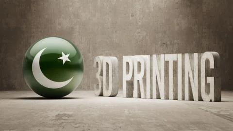 Pakistan.  3d Printing Concept 스톡 일러스트