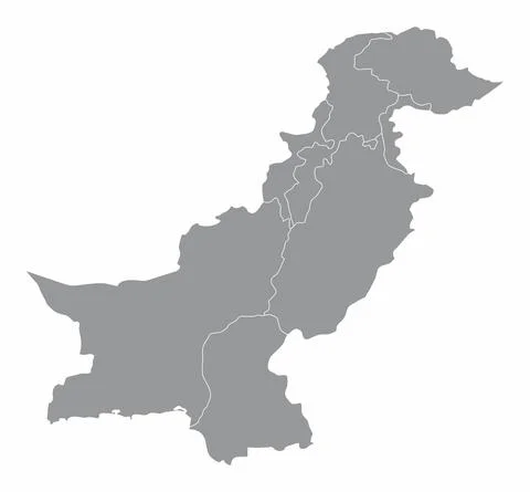 Pakistan administrative map Stock Illustration