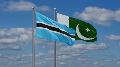 Pakistan and Botswana two flags Stock-Footage 287111365