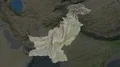 Pakistan and capital circled and zoomed. Satellite 4k or 4k+ Resolution