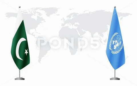 Pakistan and United Nations flags for official meeting ~ Clip Art ...