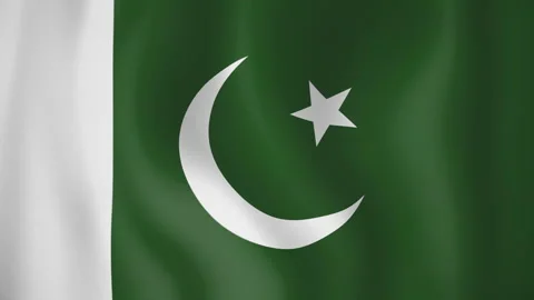 Pakistan animated flag. Seamless loop. 4K Video stock 145451196