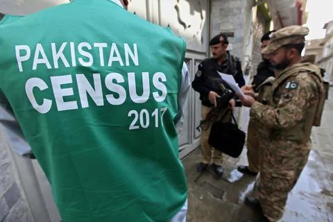 Pakistan begins partial population census, Karachi - 15 Mar 2017 Fotos de archivo