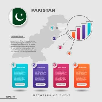 Pakistan Chart Infographic Element Stock Illustration