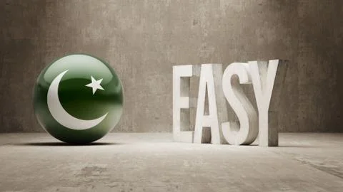 Pakistan. Easy  Concept. Stock Illustration