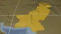 Pakistan extruded. Bumps. Graticule. 4k or 4k+ Resolution