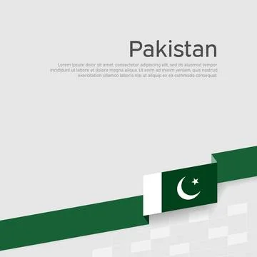 Pakistan flag background. Vector flat design. State patriotic cover, flyer Stock Illustration